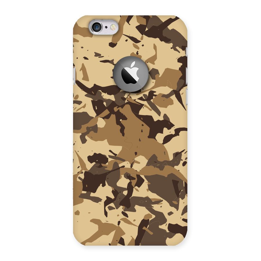 Brown Camouflage Army Back Case for iPhone 6 Logo Cut