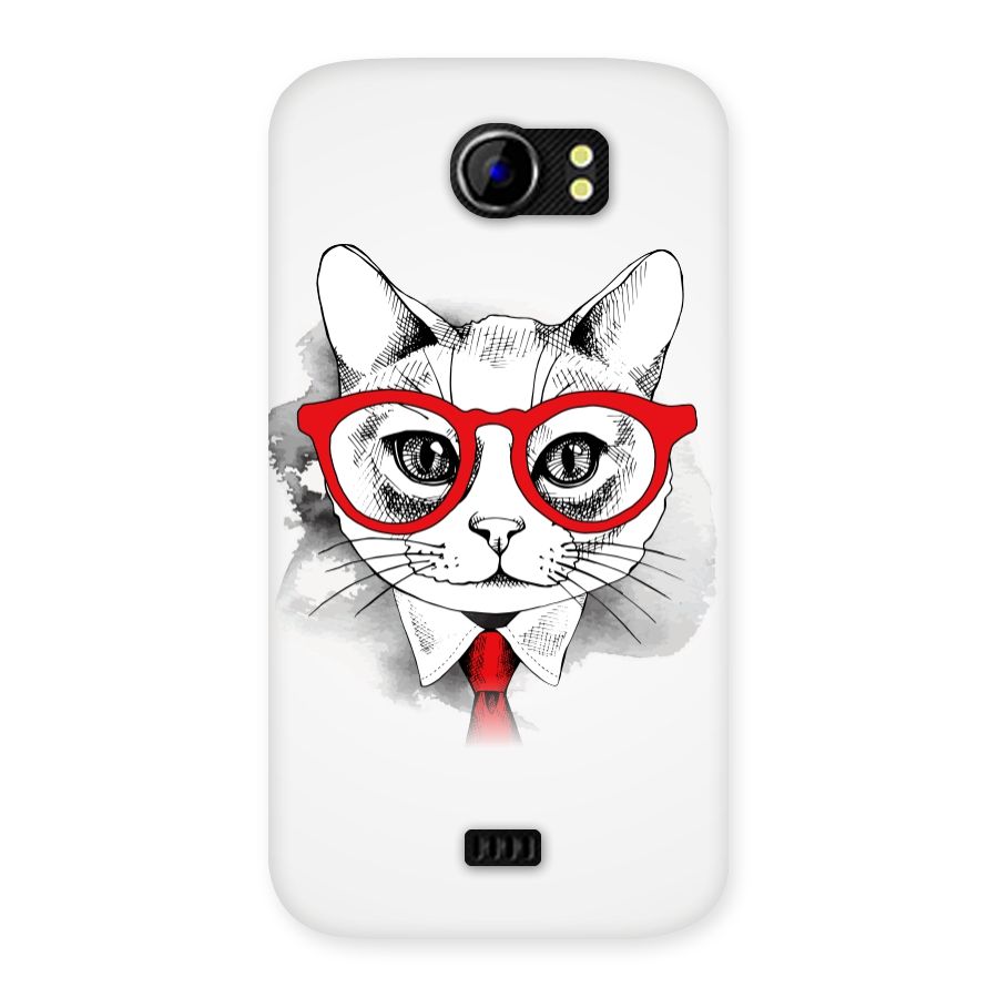 Business Cat Back Case for Micromax Canvas 2 A110