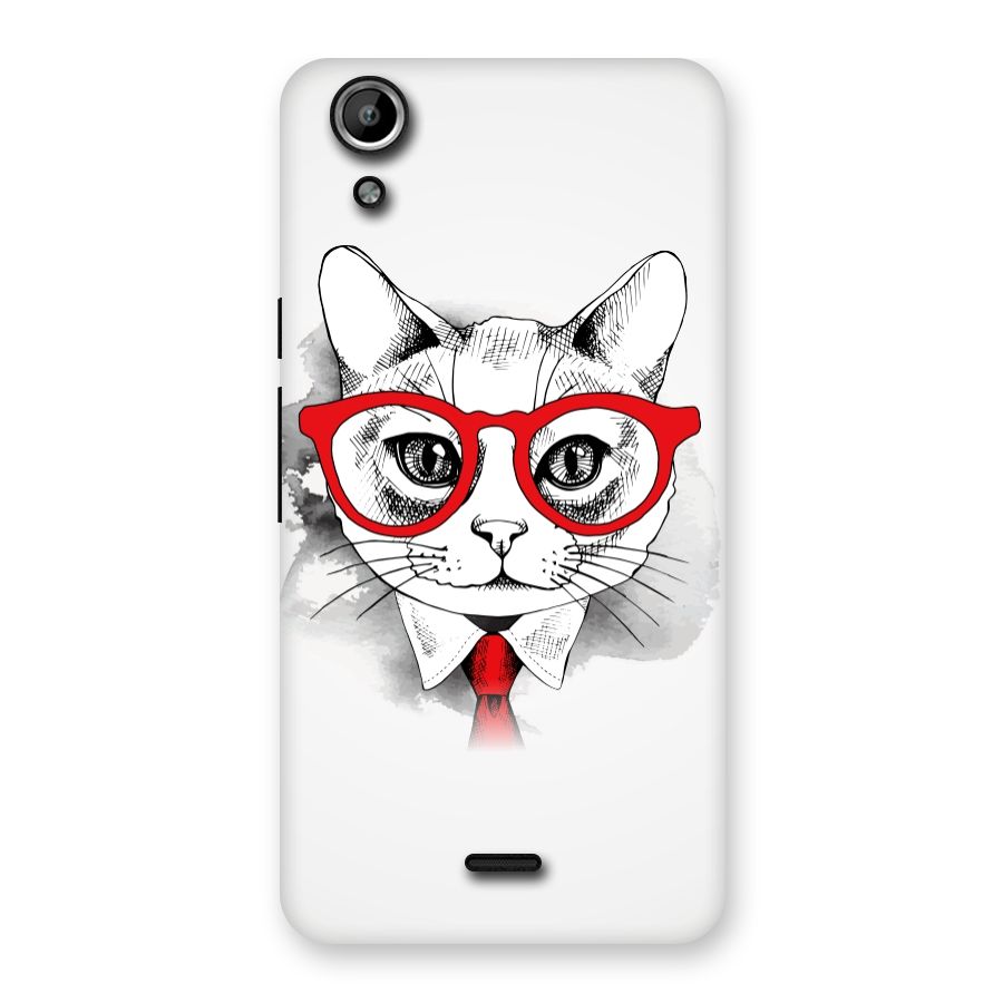 Business Cat Back Case for Micromax Canvas Selfie Lens Q345
