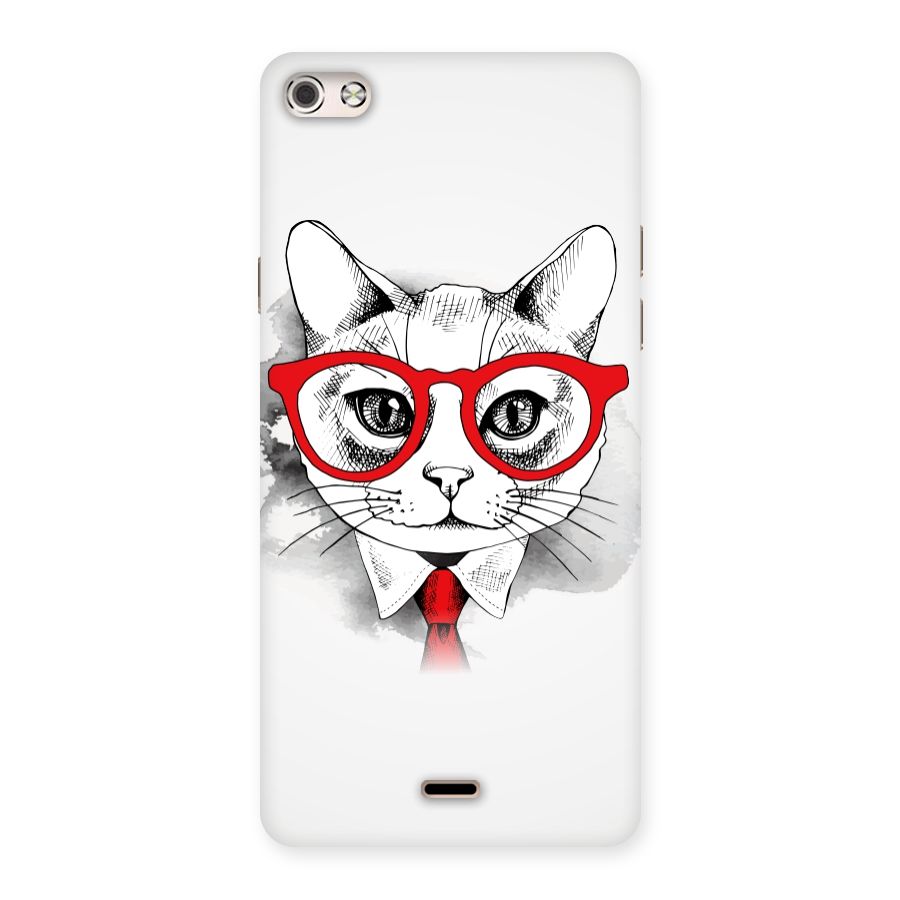 Business Cat Back Case for Micromax Canvas Silver 5