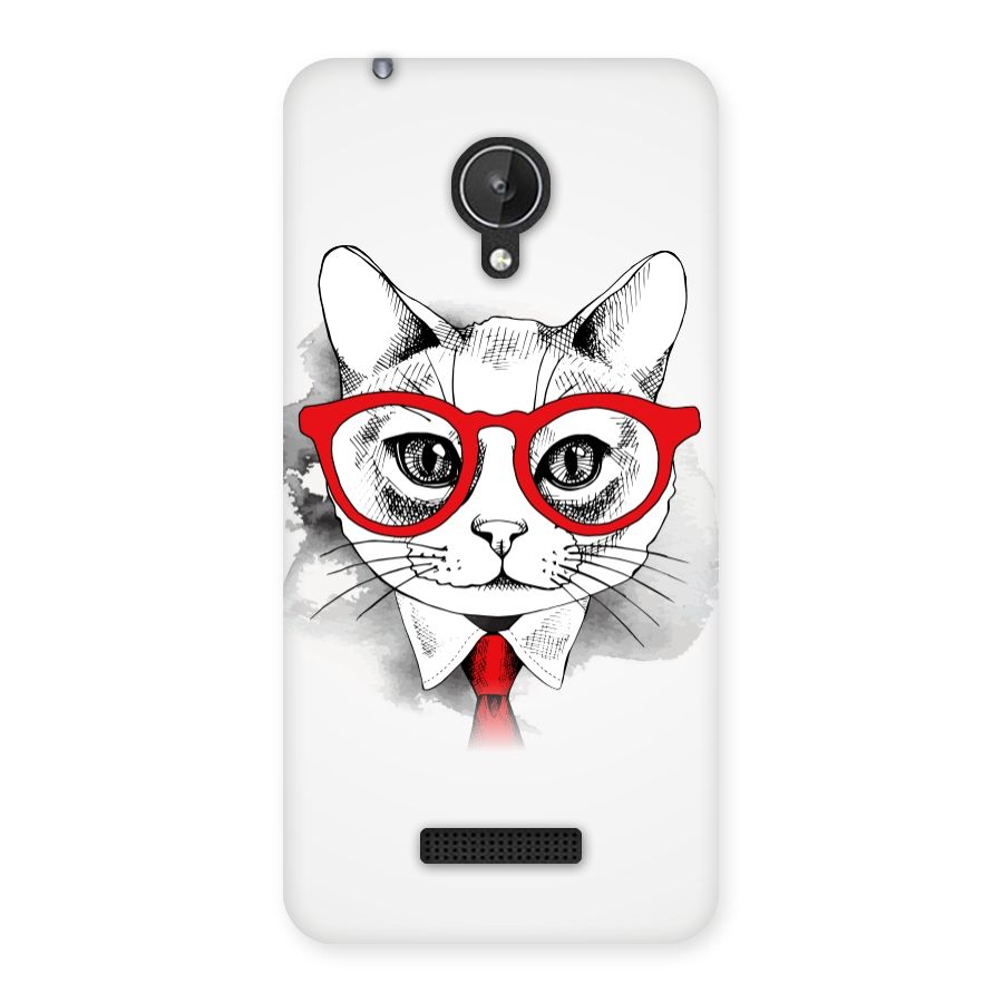 Business Cat Back Case for Micromax Canvas Spark Q380