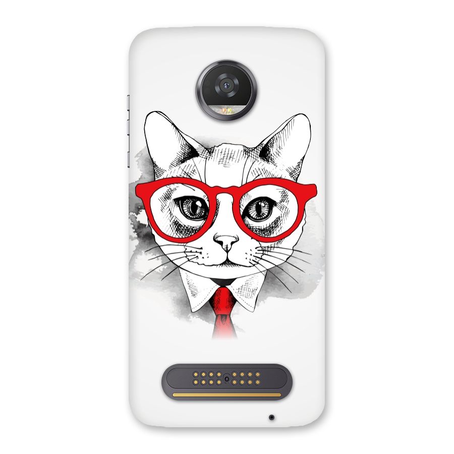 Business Cat Back Case for Moto Z2 Play
