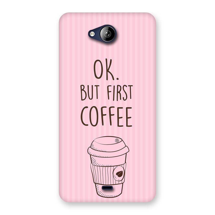 But First Coffee (Pink) Back Case for Canvas Play Q355