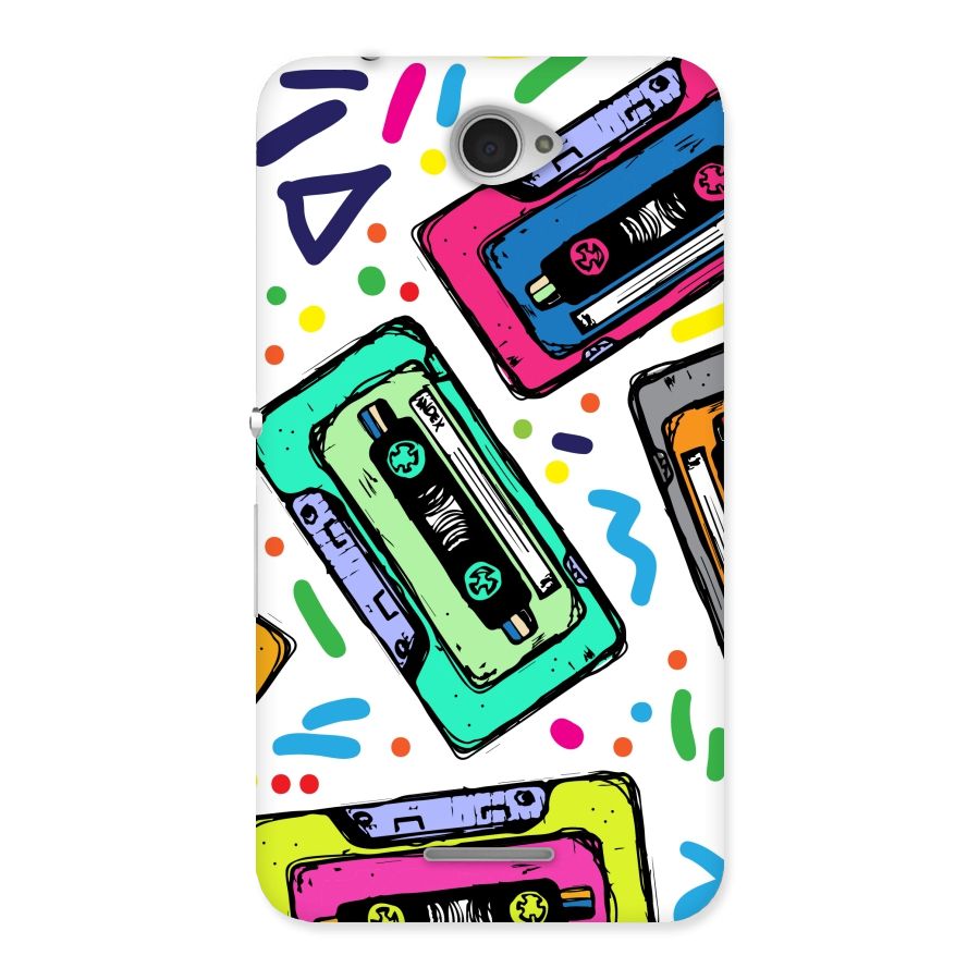 Cassette Pattern Back Case for Sony Xperia E4