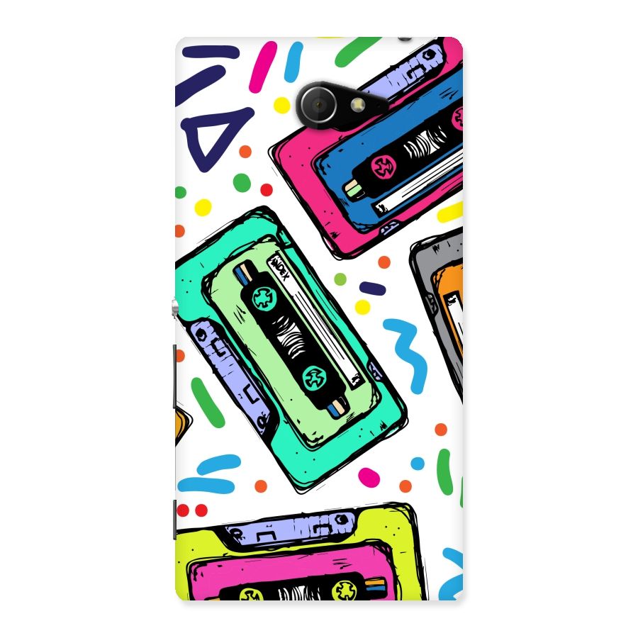 Cassette Pattern Back Case for Sony Xperia M2