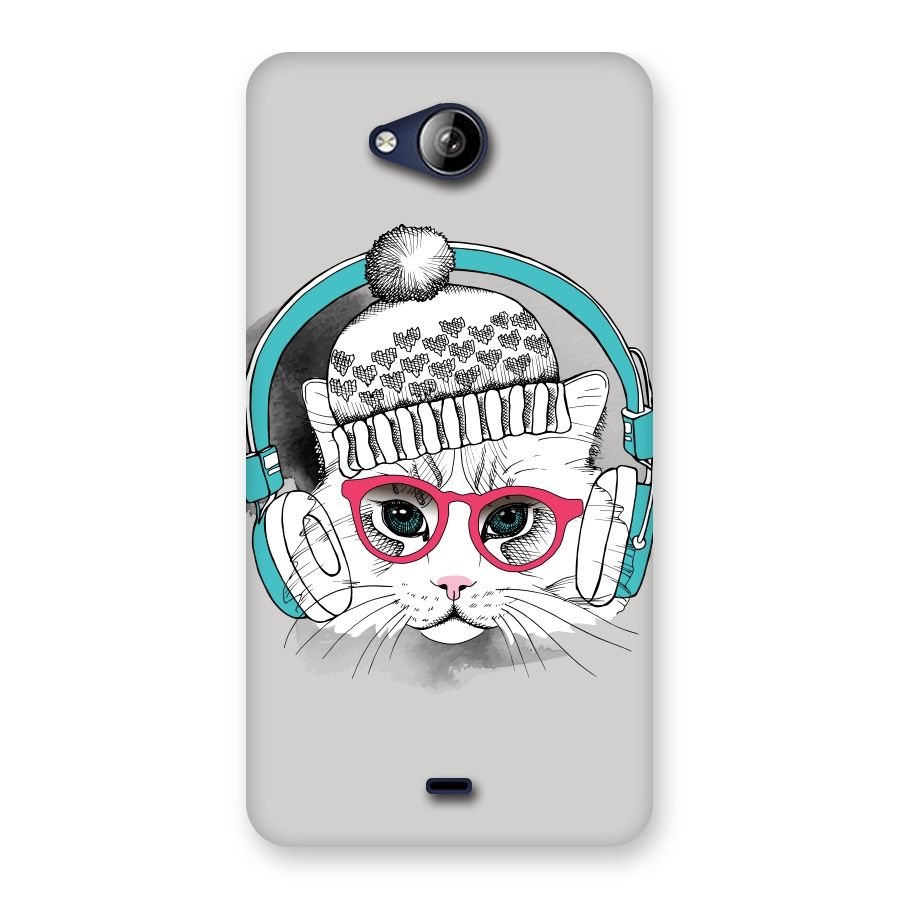 Cat Headphones Back Case for Canvas Play Q355