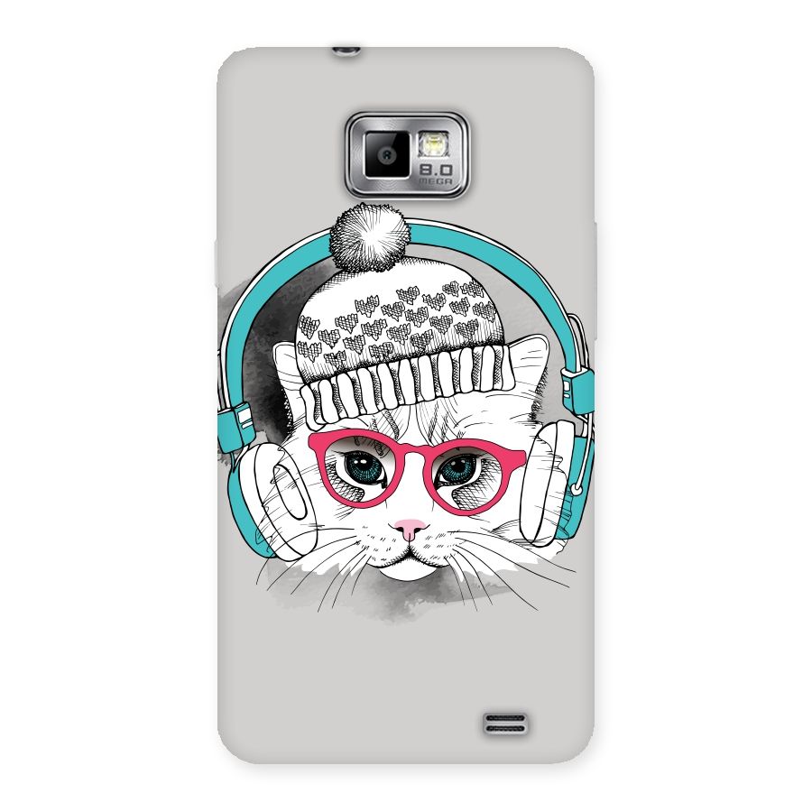 Cat Headphones Back Case for Galaxy S2