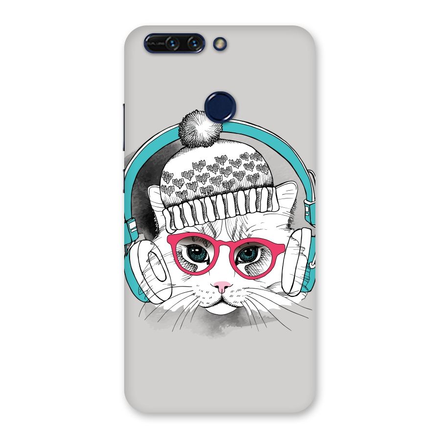 Cat Headphones Back Case for Honor 8 Pro