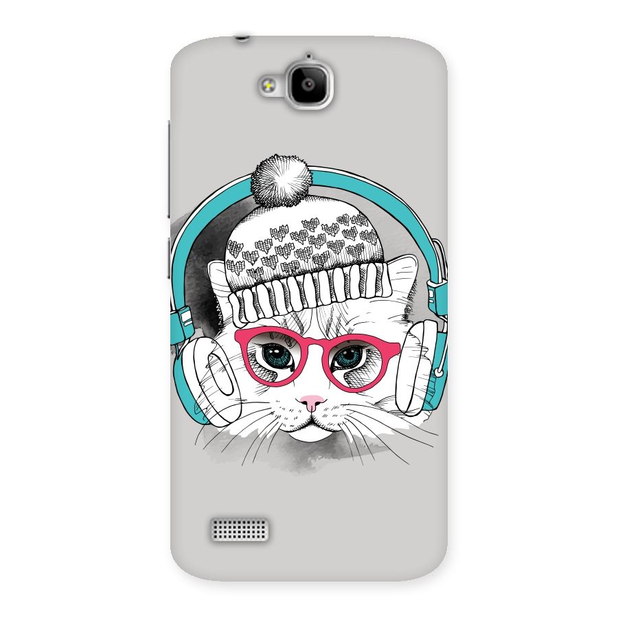 Cat Headphones Back Case for Honor Holly