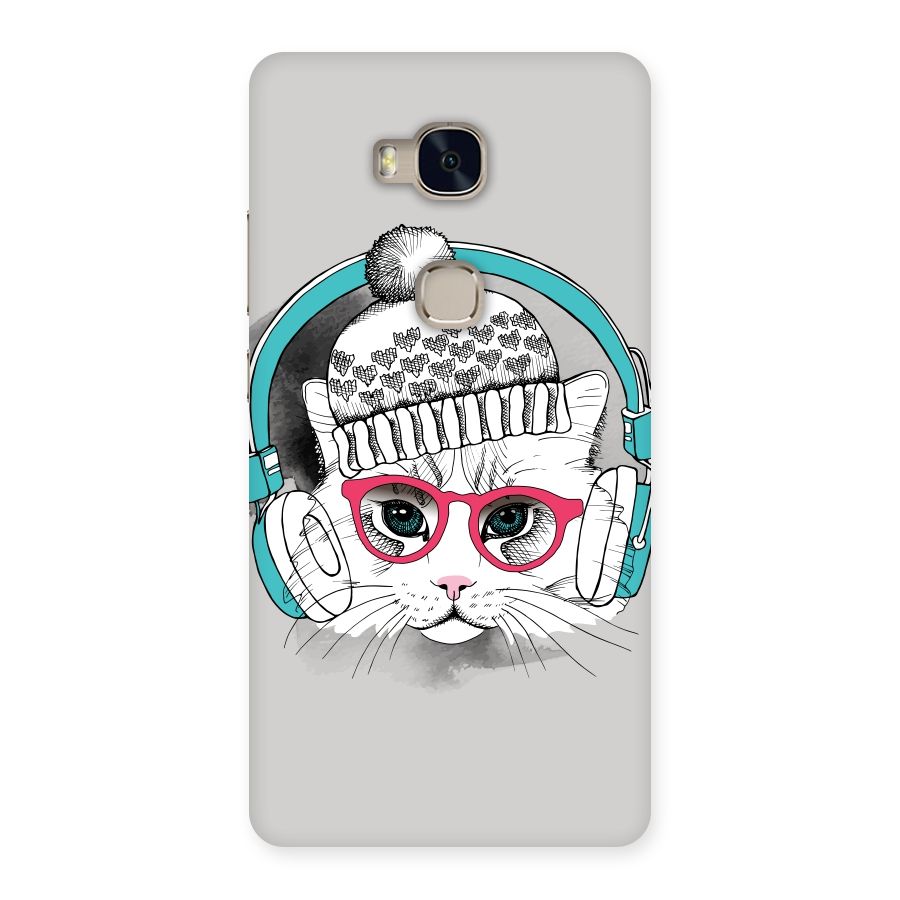 Cat Headphones Back Case for Huawei Honor 5X