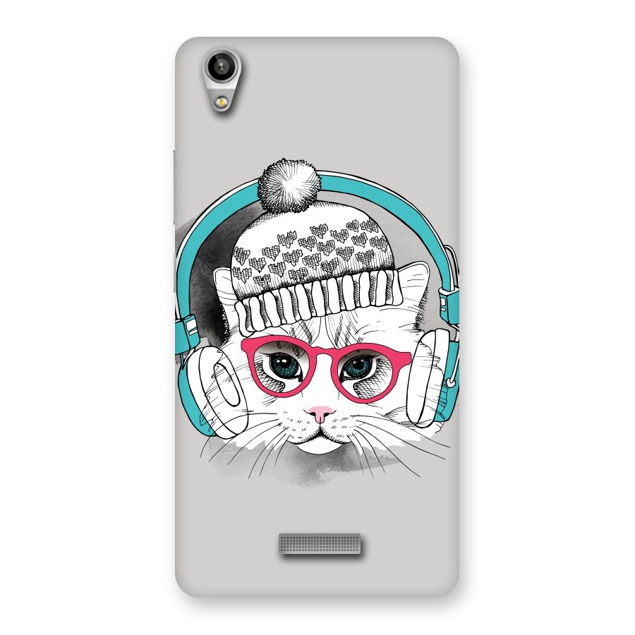 Cat Headphones Back Case for Lava-Pixel-V1