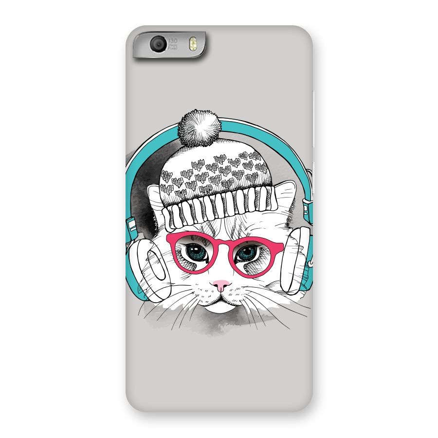 Cat Headphones Back Case for Micromax Canvas Knight 2