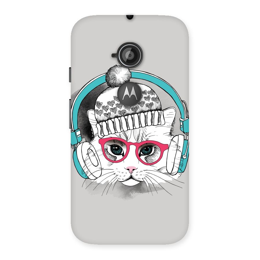 Cat Headphones Back Case for Moto E 2nd Gen