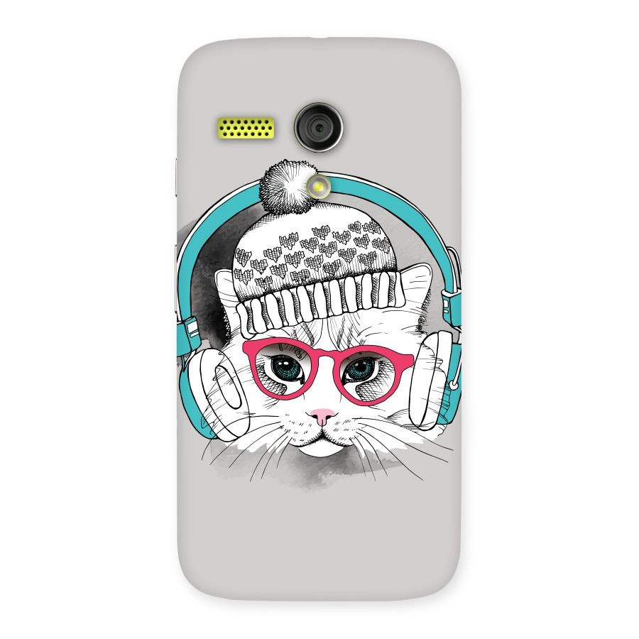 Cat Headphones Back Case for Moto G