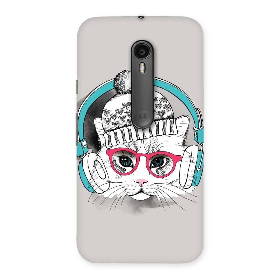 Cat Headphones Back Case for Moto G3