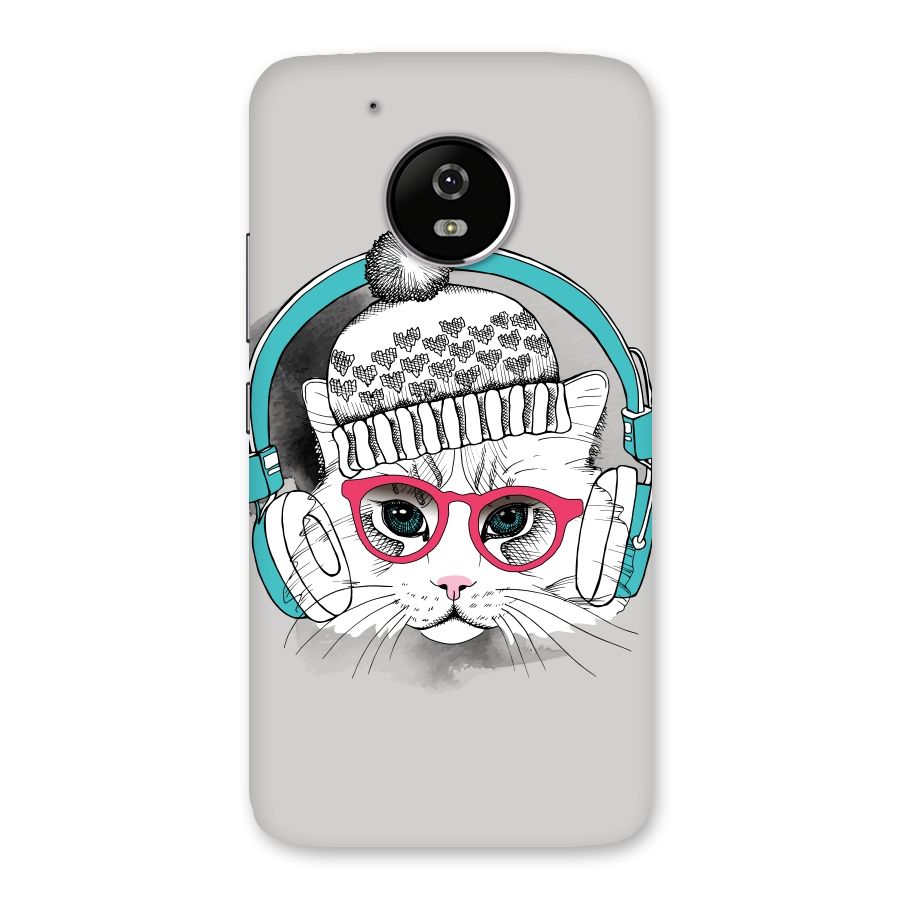 Cat Headphones Back Case for Moto G5