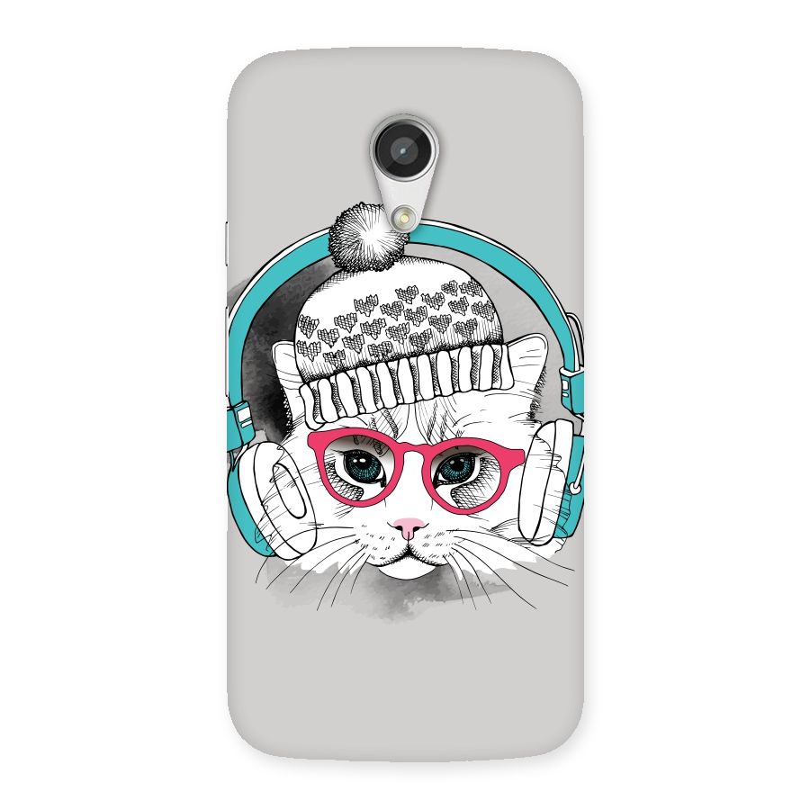 Cat Headphones Back Case for Moto G 2nd Gen