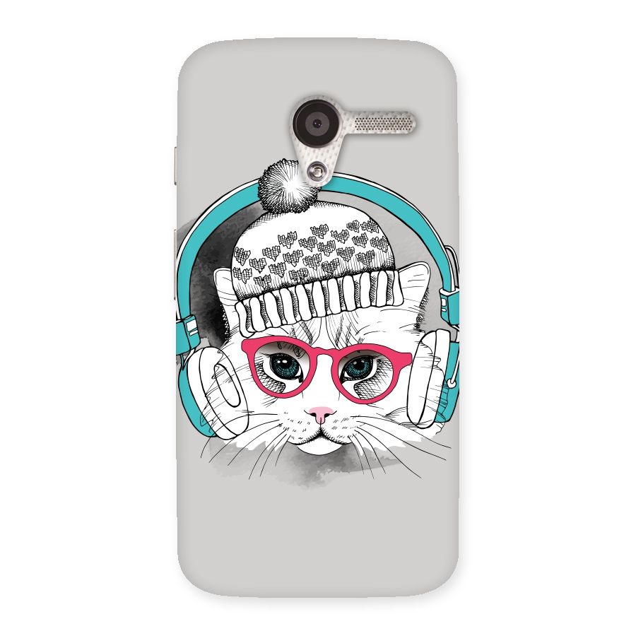 Cat Headphones Back Case for Moto X