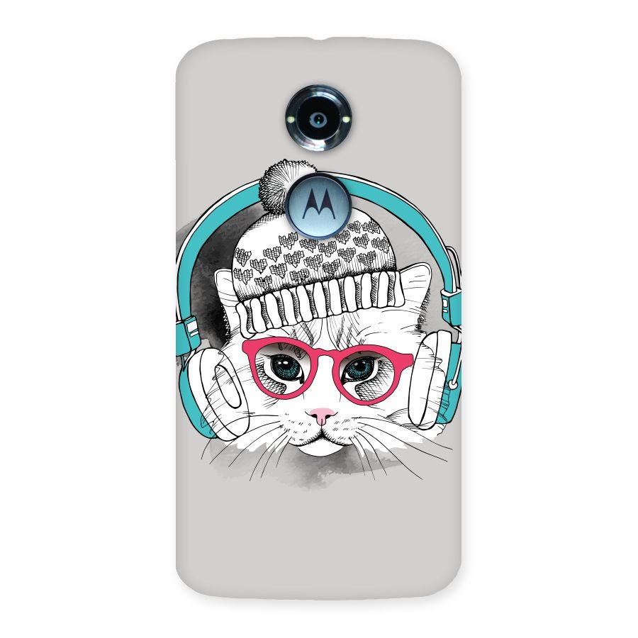 Cat Headphones Back Case for Moto X 2nd Gen
