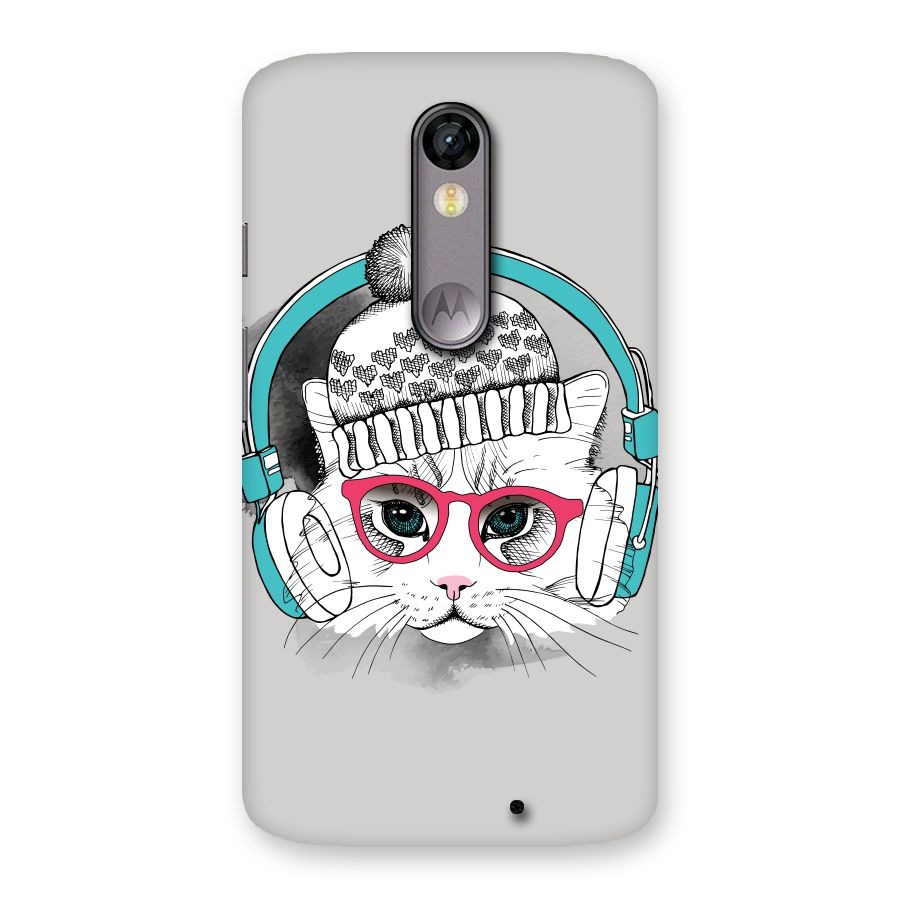 Cat Headphones Back Case for Moto X Force