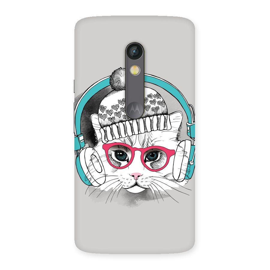 Cat Headphones Back Case for Moto X Play
