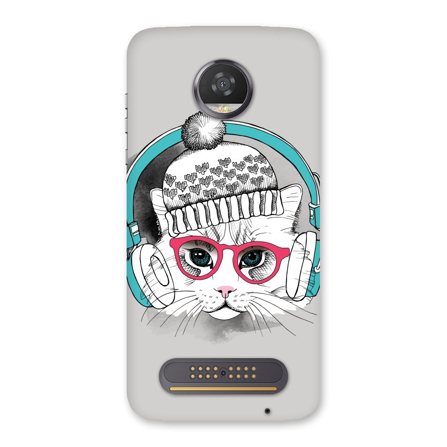 Cat Headphones Back Case for Moto Z2 Play