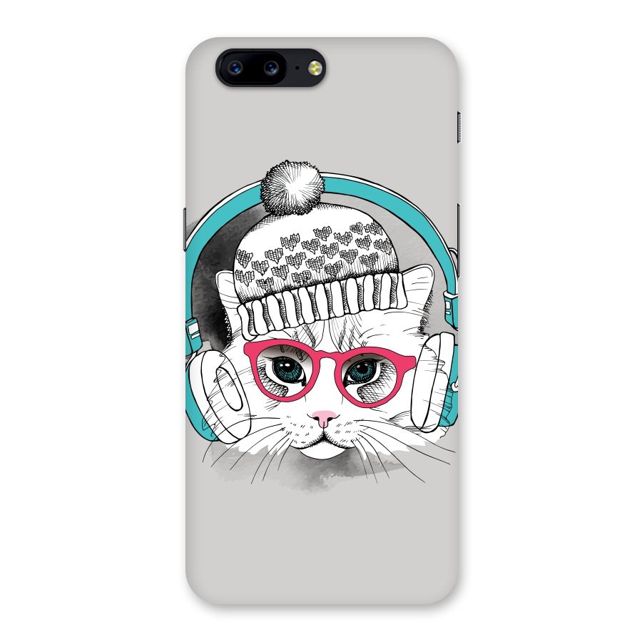 Cat Headphones Back Case for OnePlus 5