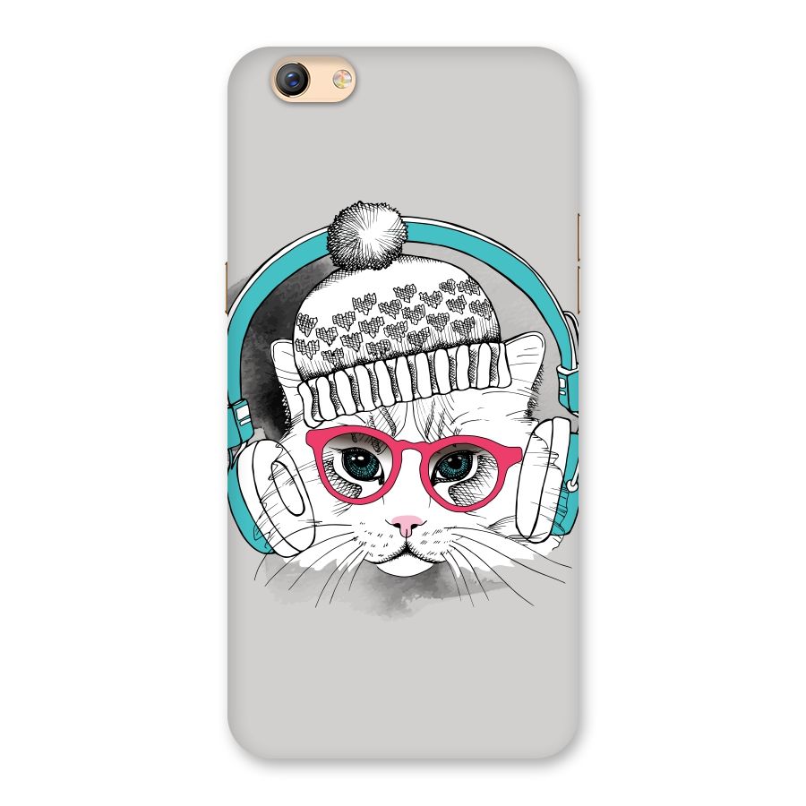 Cat Headphones Back Case for Oppo F3 Plus