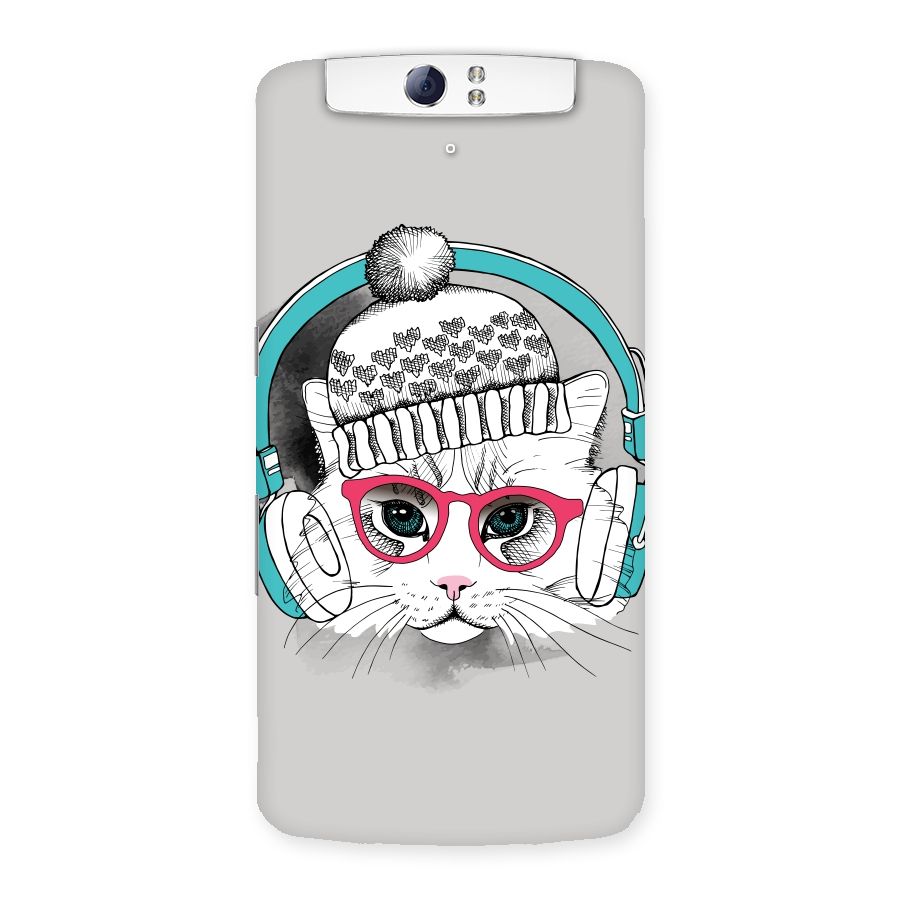 Cat Headphones Back Case for Oppo N1