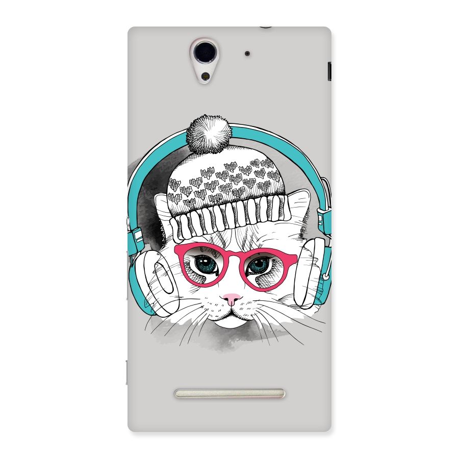 Cat Headphones Back Case for Sony Xperia C3