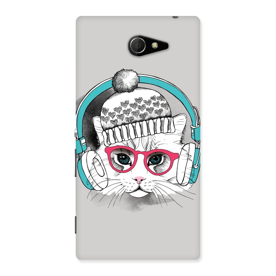 Cat Headphones Back Case for Sony Xperia M2