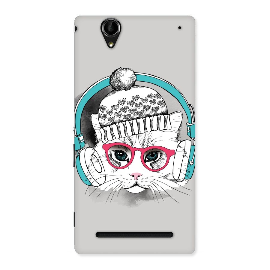 Cat Headphones Back Case for Sony Xperia T2