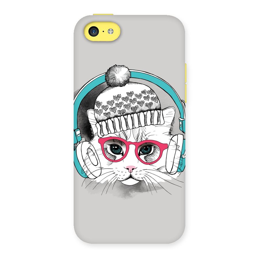 Cat Headphones Back Case for iPhone 5C