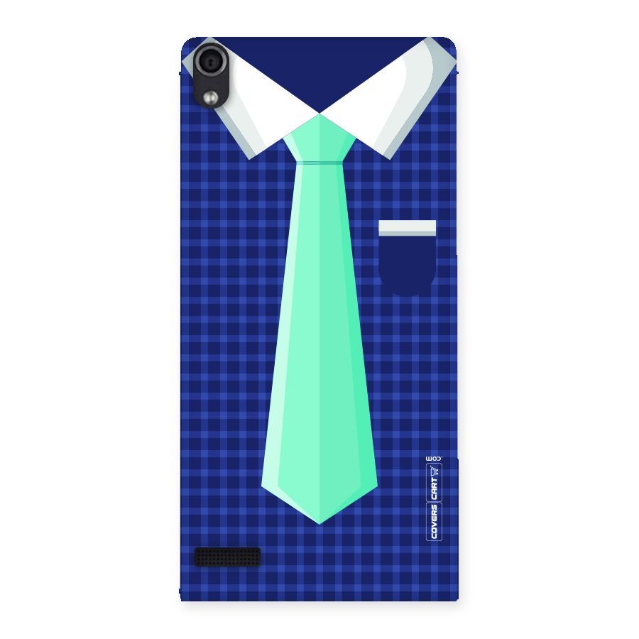 Checked Shirt Tie Back Case for Ascend P6