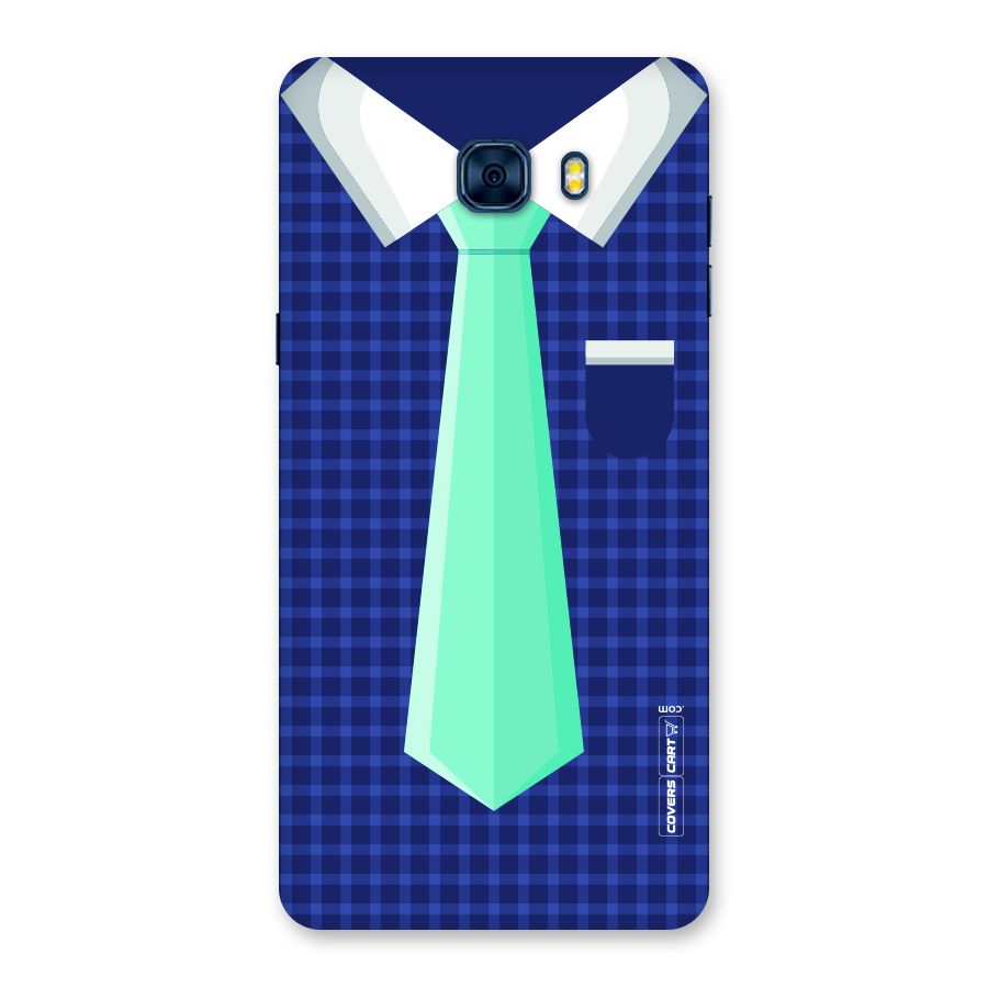 Checked Shirt Tie Back Case for Galaxy C7 Pro