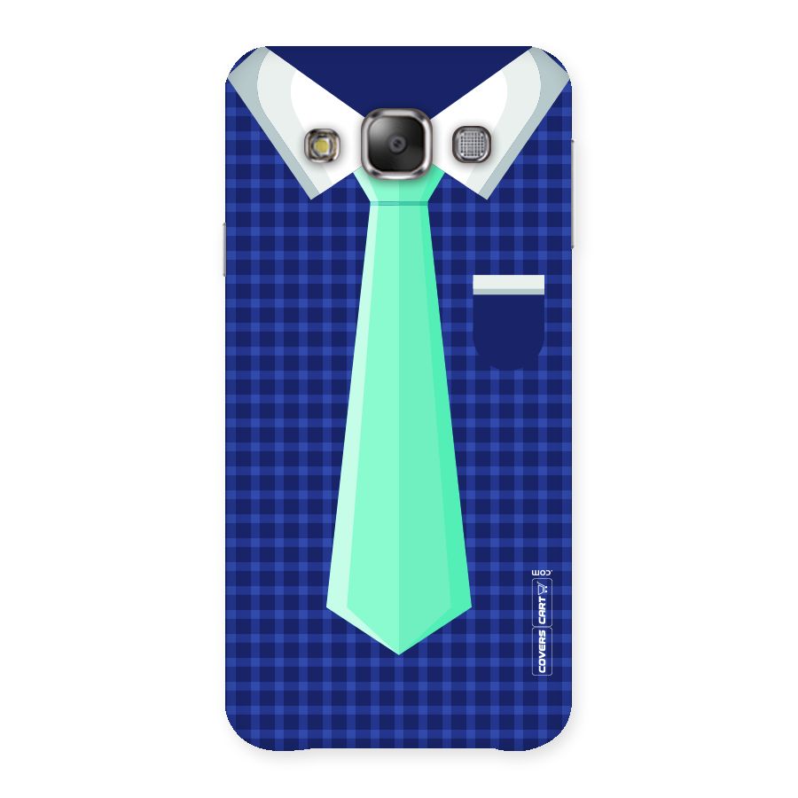 Checked Shirt Tie Back Case for Galaxy E7