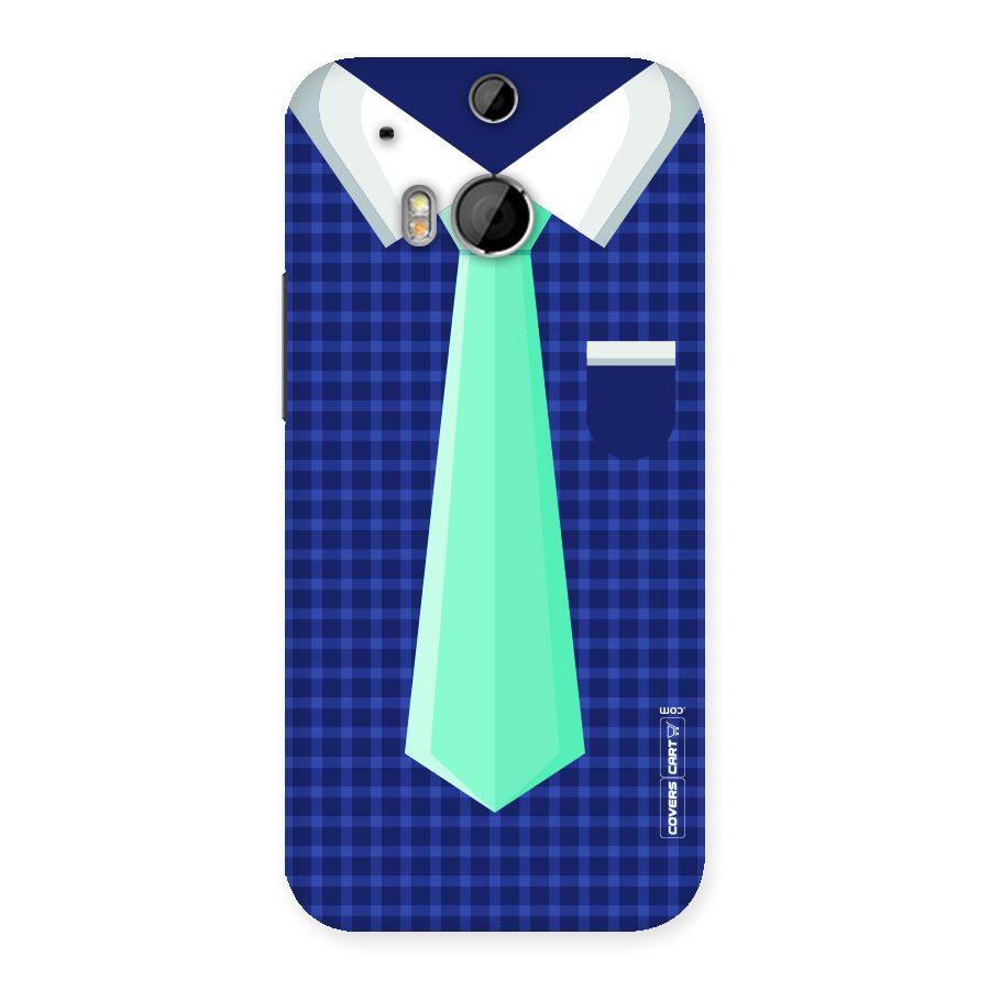 Checked Shirt Tie Back Case for HTC One M8