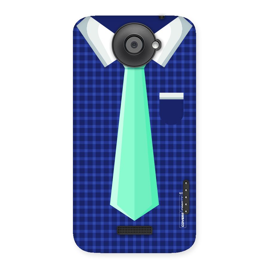 Checked Shirt Tie Back Case for HTC One X