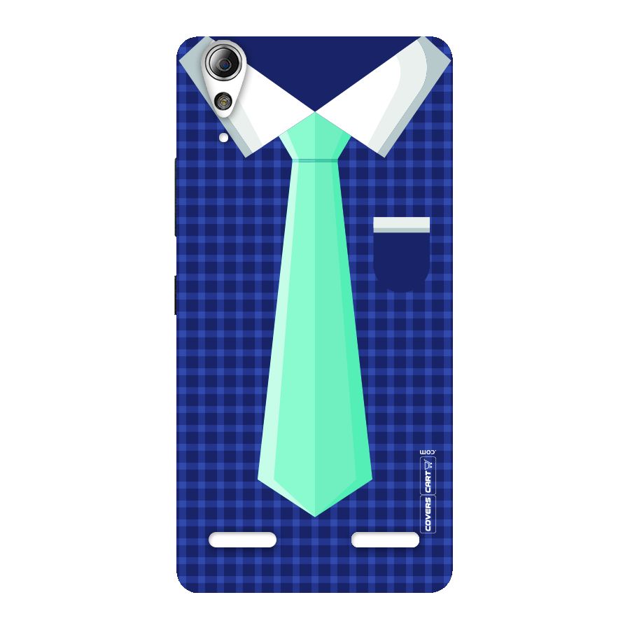 Checked Shirt Tie Back Case for Lenovo A6000 Plus