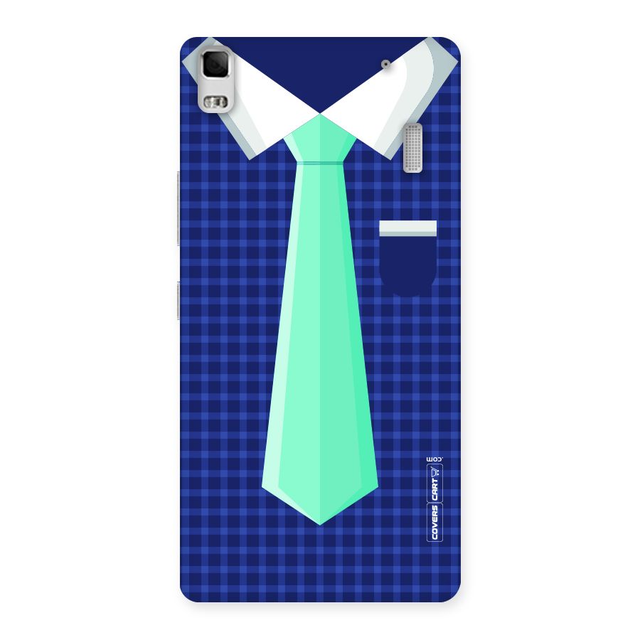 Checked Shirt Tie Back Case for Lenovo K3 Note