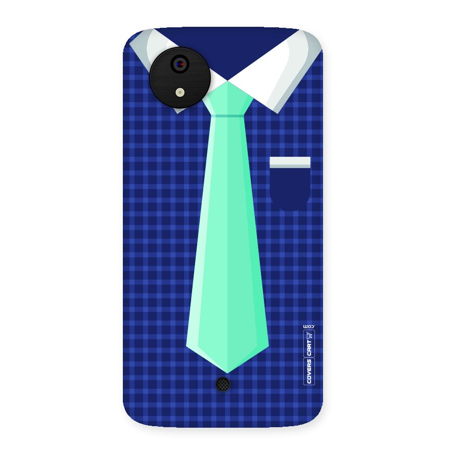 Checked Shirt Tie Back Case for Micromax Canvas A1
