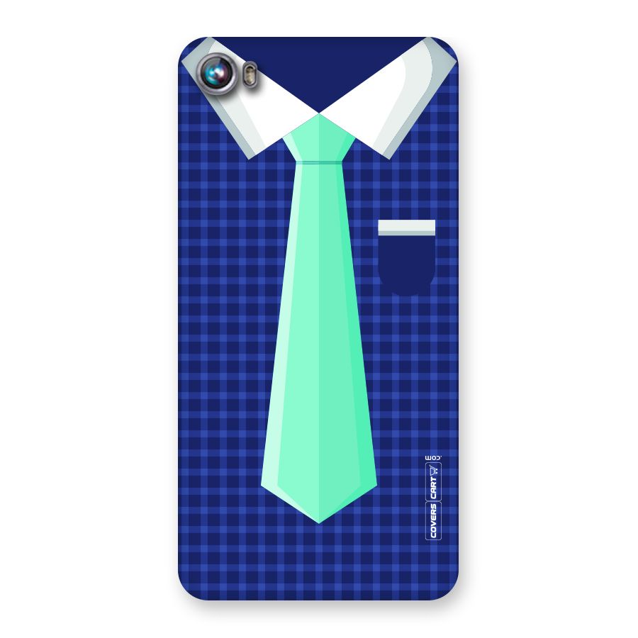 Checked Shirt Tie Back Case for Micromax Canvas Fire 4 A107