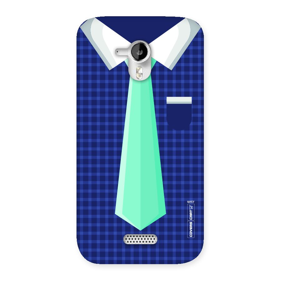 Checked Shirt Tie Back Case for Micromax Canvas HD A116