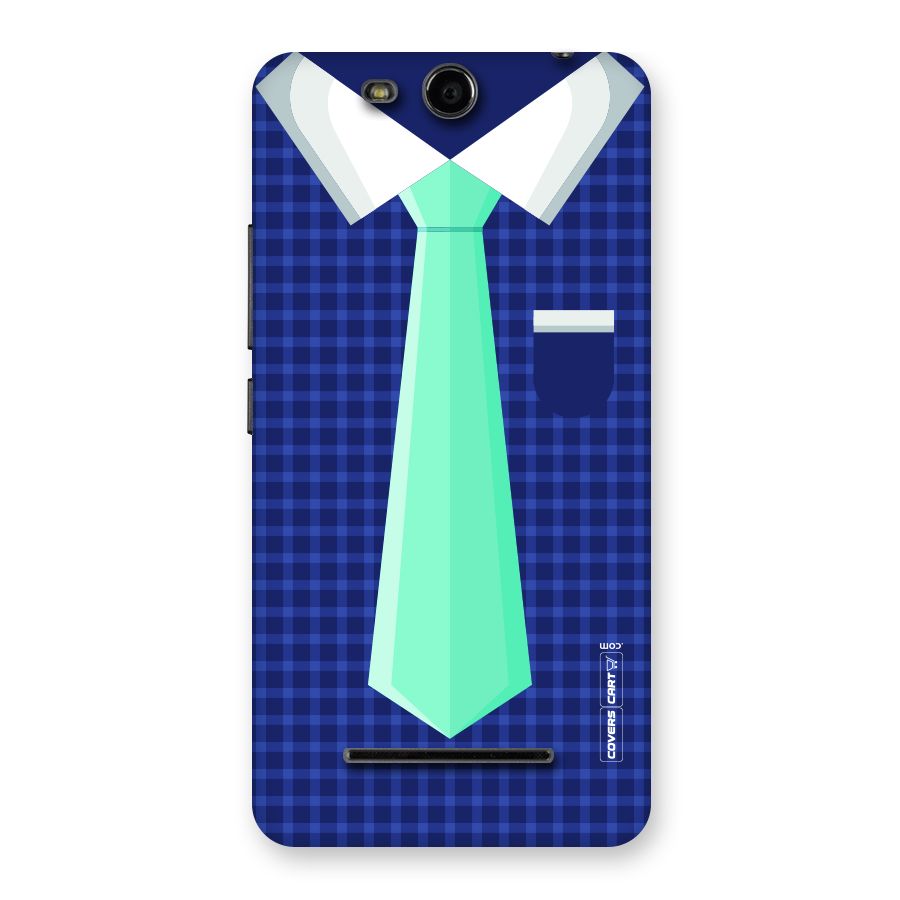 Checked Shirt Tie Back Case for Micromax Canvas Juice 3 Q392
