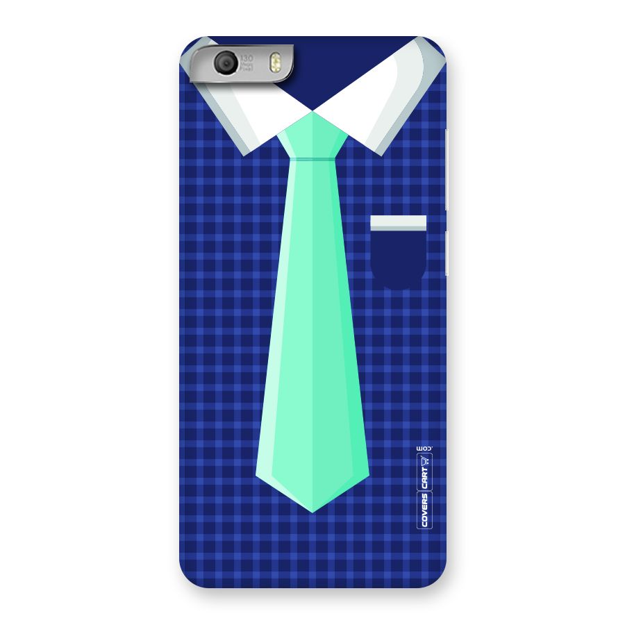 Checked Shirt Tie Back Case for Micromax Canvas Knight 2