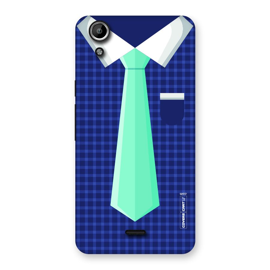 Checked Shirt Tie Back Case for Micromax Canvas Selfie Lens Q345