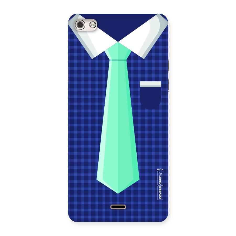 Checked Shirt Tie Back Case for Micromax Canvas Silver 5