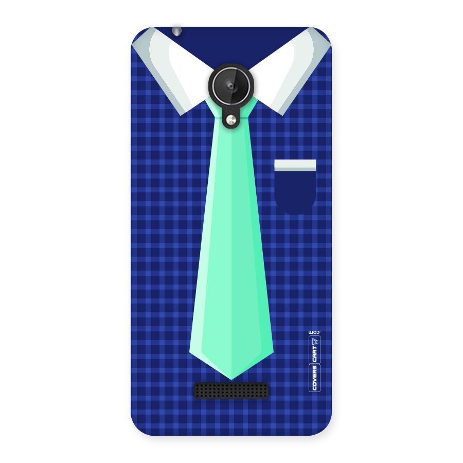 Checked Shirt Tie Back Case for Micromax Canvas Spark Q380