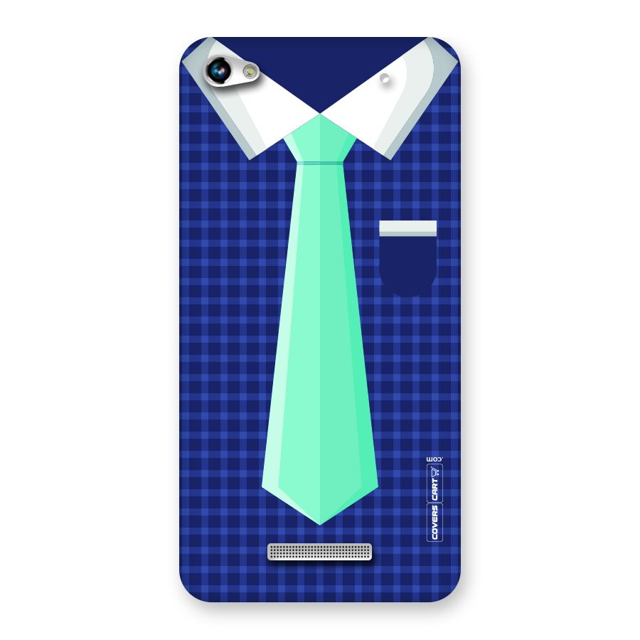 Checked Shirt Tie Back Case for Micromax Hue 2