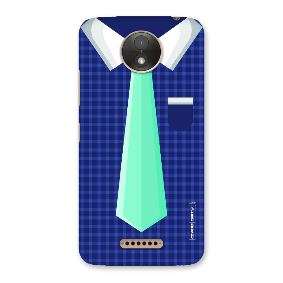 Checked Shirt Tie Back Case for Moto C Plus